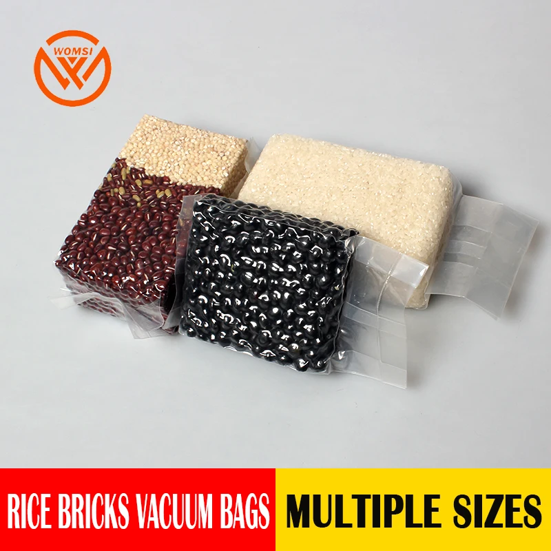 

Vacuum Food Bags Packaging Special Rice Brick Bags Saver Packaging Clear Plastic Bags Snacks Dry Fruit Beans Rice Package