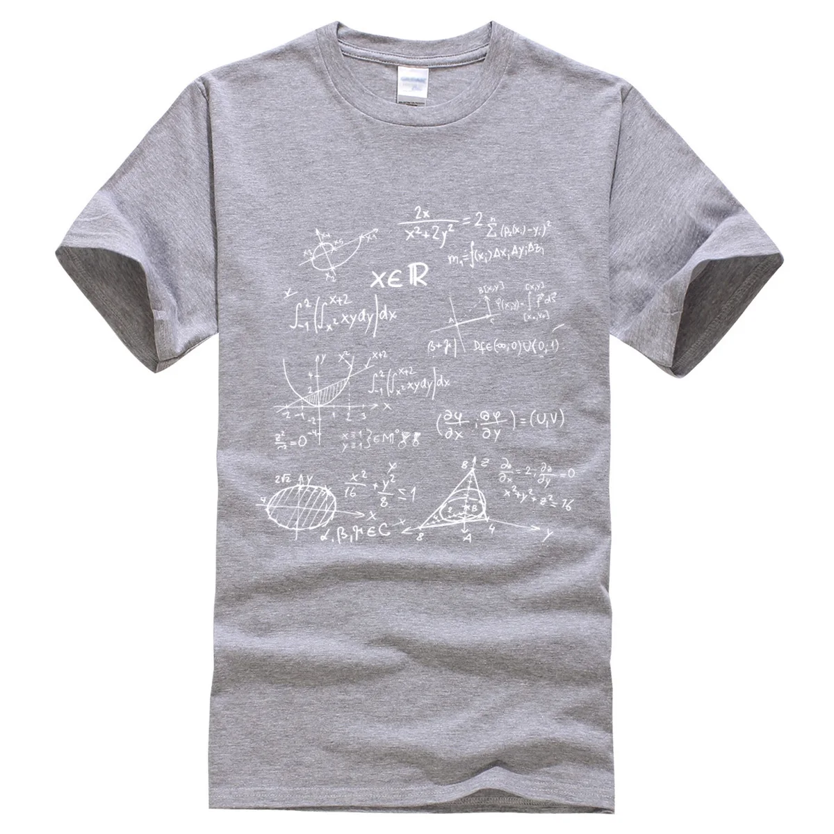 Футболки с математической формулой, с принтом, мужские хлопковые футболки с теорией Большого взрыва, футболки, топы, брендовая одежда, Забавные футболки - Цвет: gray