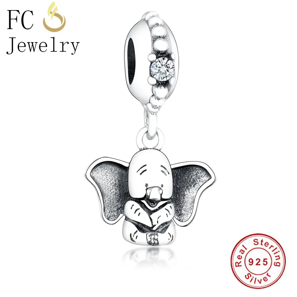 

FC Jewelry Fit Original Pandora Charm Bracelet Pulsera Dangle 925 Sterling Silver Animal Dumbo Beads For Making Berloque 2019
