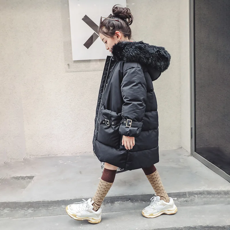 

Winter Thick Warm Jackets For Girls 4 5 6 7 8 9 10 11 12 13 14 Year Teenager 2018 New Fashion Fur Collar Hooded Cotton Down Coat