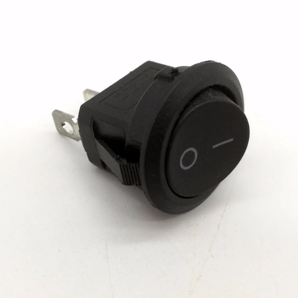 

10PCS 15mm Small Round Black 2-Pin 2-Files 6A/250V 10A/125V on off Rocker Switch Seesaw Power Switch
