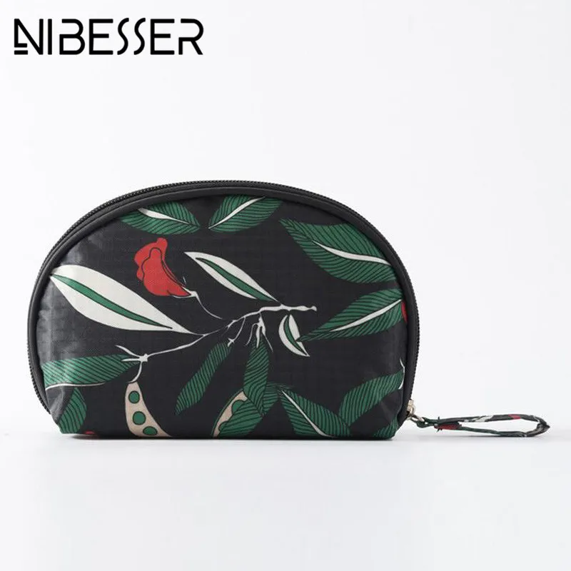 

NIBESSER Floral Print Travel Cosmetic Bag Make Up Makeup Case Organizer Storage Pouch Women Organizer Toiletry Bags High Quality