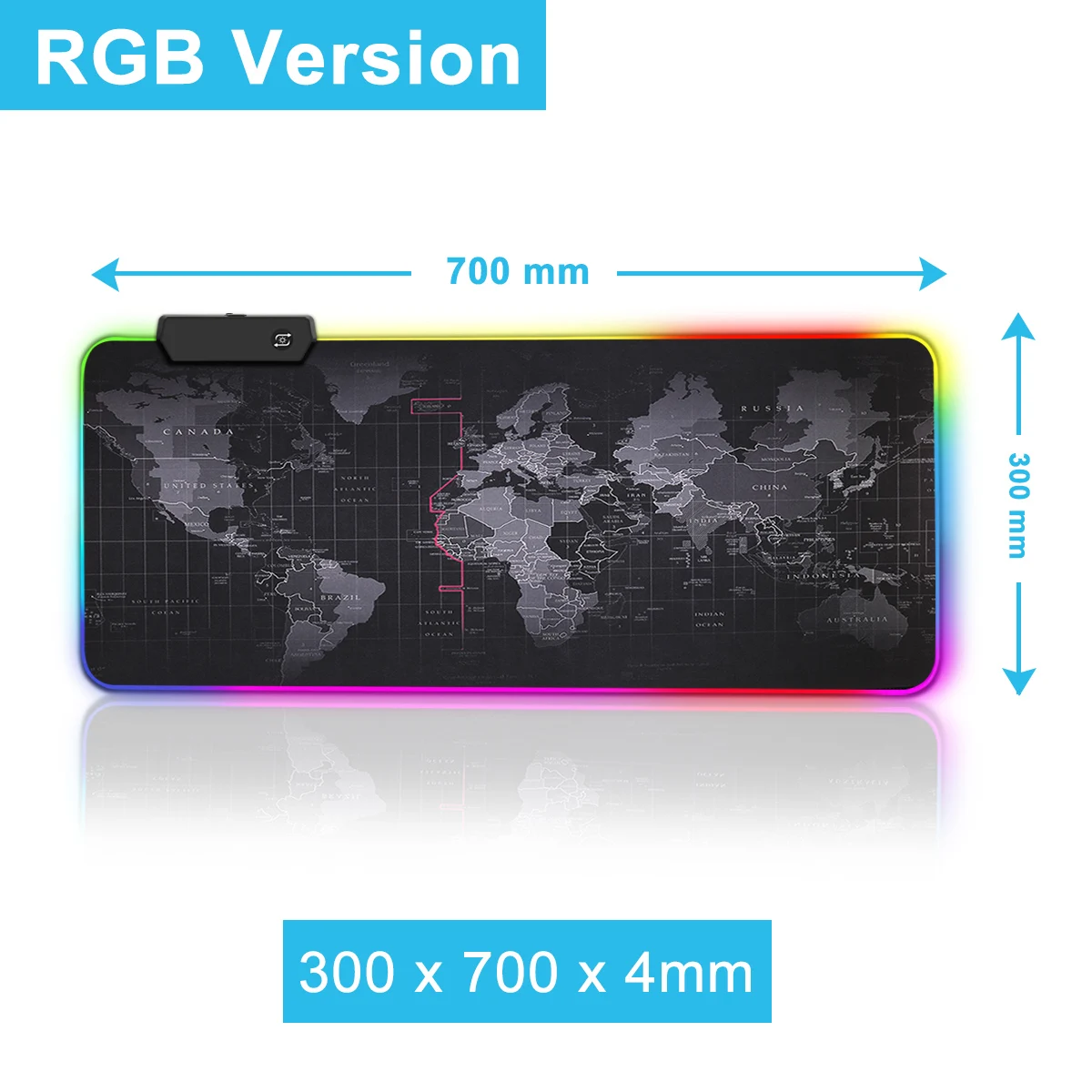 Игровой коврик для мыши RGB большой коврик для мыши геймер большой коврик для мыши компьютерный Коврик Для Мыши Led подсветка XXL поверхность Mause коврик клавиатура Настольный коврик - Цвет: RGB 300 x 700 x 4 mm