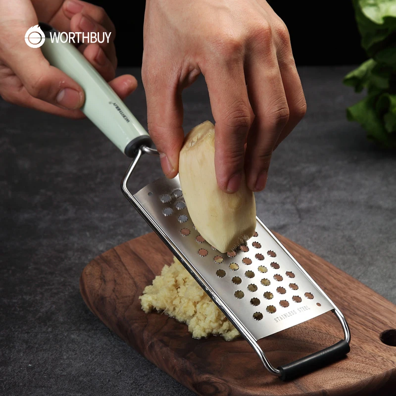 WORTHBUY Garlic Press 304 Stainless Steel Ginger Garlic Chopper Crusher