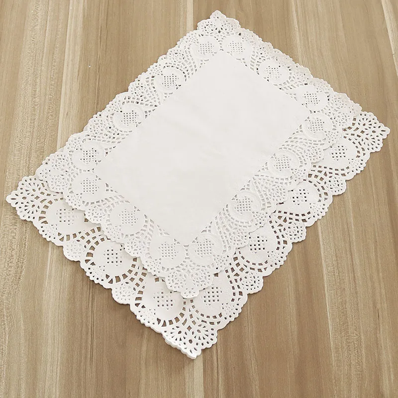 200 шт.-30x40 см(12x15,") белые прямоугольные бумажные салфетки для торта и торта, вечерние украшения