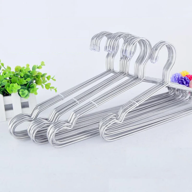 

10pcs/lot Metal hangers for clothes rack children and adult stainless steel hanger