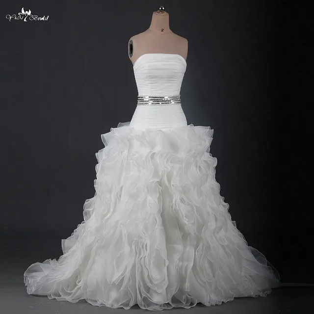 Rsw1207 Real Photos Alibaba China Strapless Dropped Waist Ruffles Rsw1207 Real Photos Alibaba China Strapless Dropped Waist Ruffles Organza Wedding Dresses