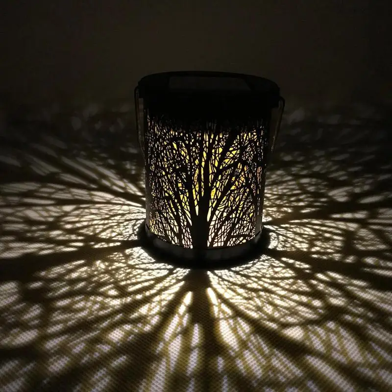 Koop 1 stks Metalen Rotan Outdoor Solar Opknoping LED Verlichting Waterproof Solar Lamp Tuin Yard Decoratie Lampen Familie Tafel Licht