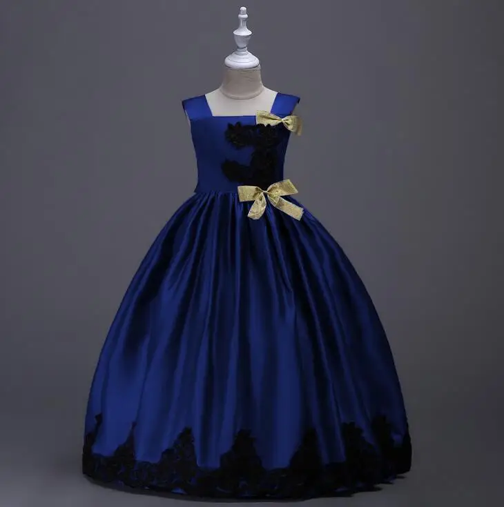

hot Baby Girl embroidery Silk Princess Christmas Dress for Wedding party Kids Dresses for Toddler Girl Children Fashion Clothing
