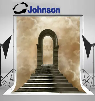 

staircase leading heaven hell light tunnel background Vinyl cloth High quality Computer print wall backdrop