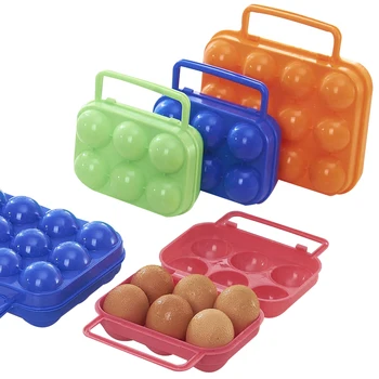 

Portable Refrigerator Egg Storage Boxes Kitchen Storing 6 Eggs Outdoor Portable Container Storage Egg Organizer