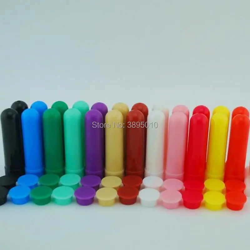 Цветной Пластик пустой носовой Ароматерапия ингаляторы трубы палочки с Фитили для эфирного масла нос носовой контейнер F591
