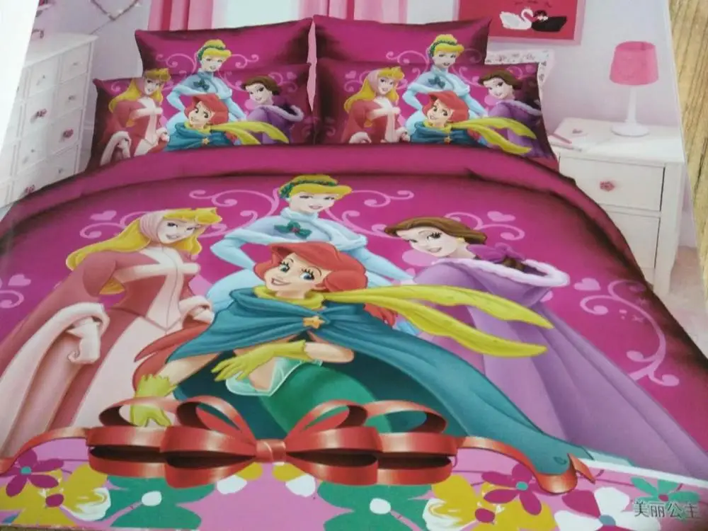 Frozen Elsa and Anna Princess bedding set twin size bed sheets duvet covers for girls room single bedspread coverlets 3d hotsale