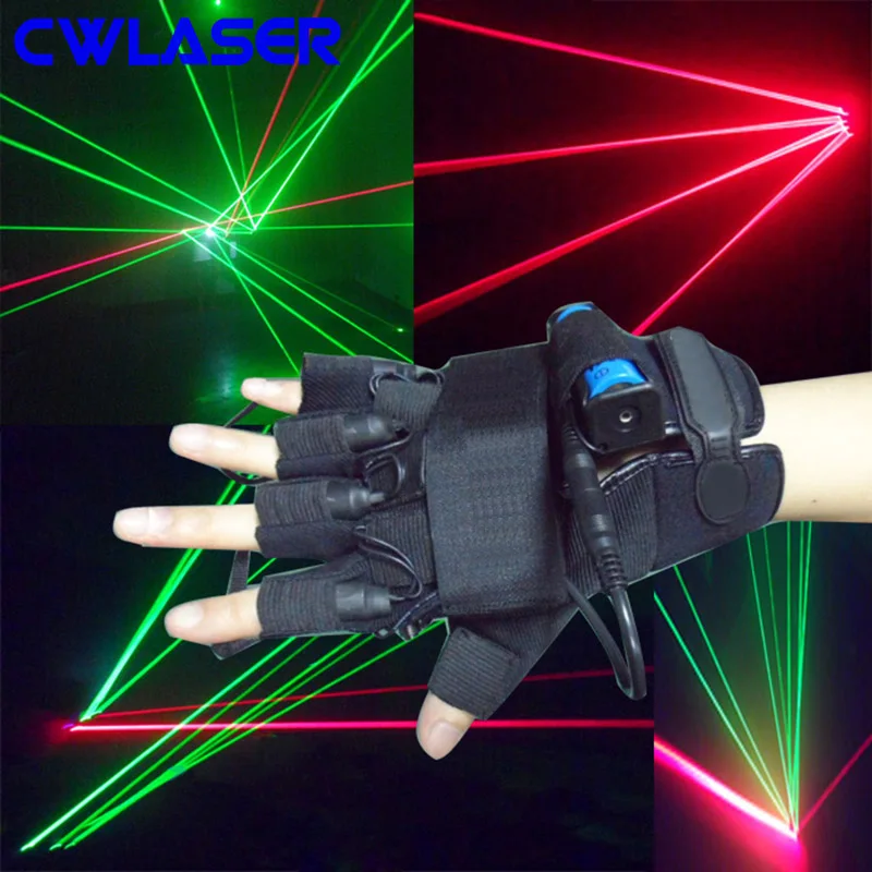 CWLASER Laser Gloves with 532nm Green / 650nm Red / 405nm Violet Blue