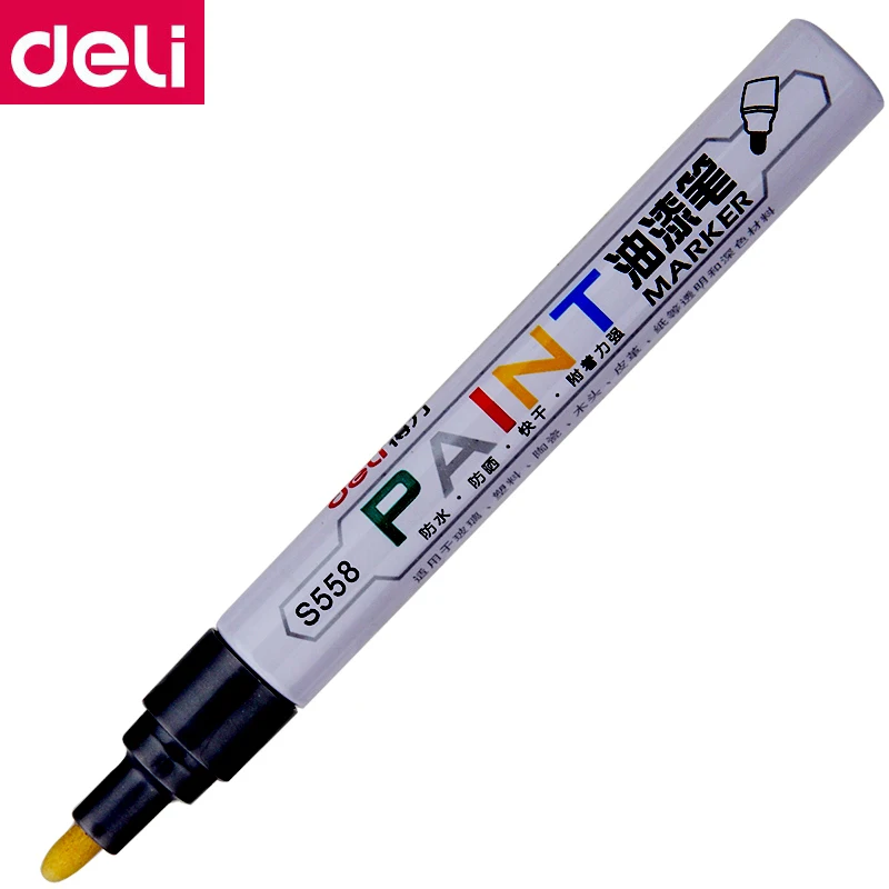 1 шт. 3 Deli s558 # Перманентный маркер 2 мм черный синий красный серебристый 8 цветов