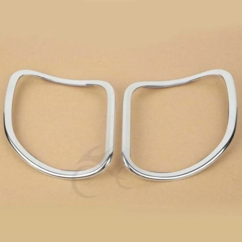 

Motorcycle Chrome Front Speaker Trim For Harley Touring Road Street Electra Glide Custom FLTRX FLTR 2015-2018