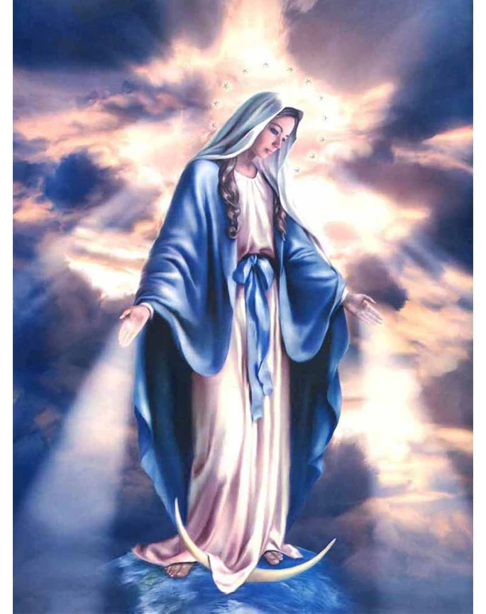 DIY Square Diamond Painting Mosaic Virgin Mary Wall Decor Full Square