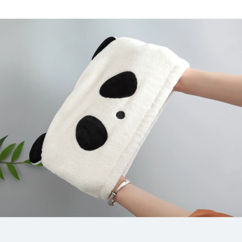 Мультяшная панда быстросохнущее банное полотенце из микрофибры для волос быстросохнущая Дамская шапочка для ванной мягкая шапочка для