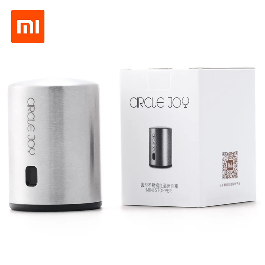 

2018 Xiaomi Mijia Circle Joy Round Stainless Steel Red Wine Smart Vacuum Efficient Preservation Memory Integration Mini Stopper