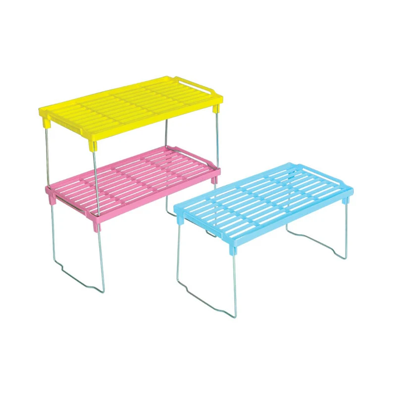 

Multilayer Storage Racks Organizer Shelf Foldable Plastic Multiuse Shelving Holders random color