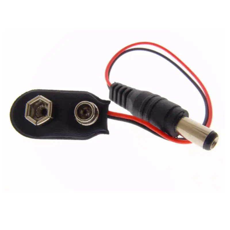 

10Pcs 10CM DC 9V 5.5*2.1mm Battery Button Power Plug For Arduino - 1 Shape