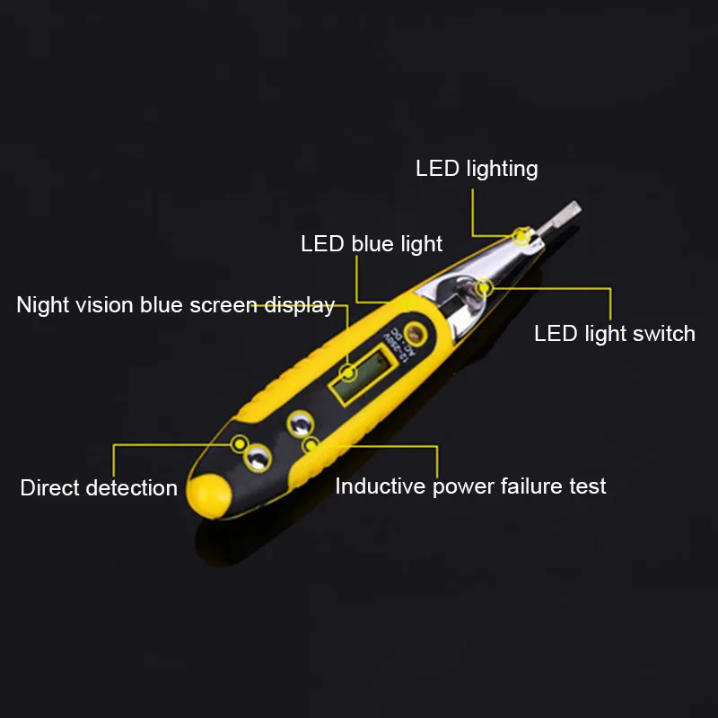 Горячий Электрический тестер напряжения цифровой детектор прочный светодиодный индикатор экрана XJS789