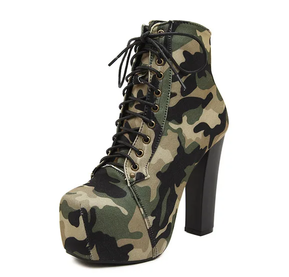 high heel military boots