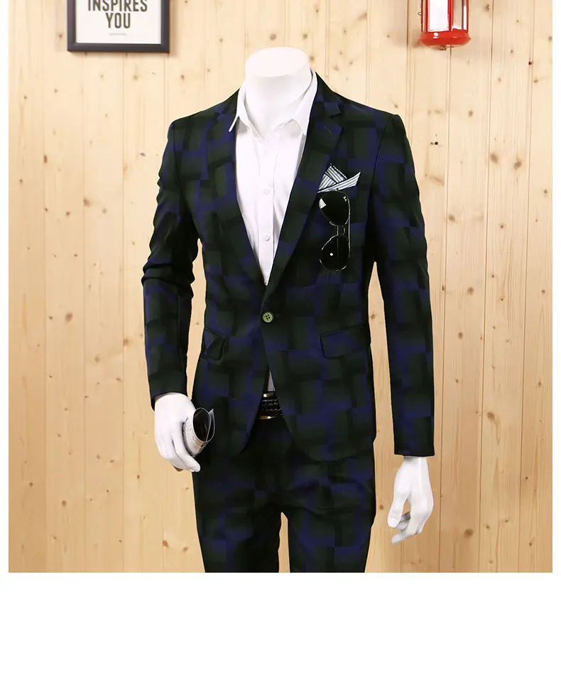 Мужская одежда, костюм для мужчин, пиджак, приталенный Блейзер, повседневный клетчатый воротник, 2 цвета, деловой стиль, мужской, Свадебный, верхняя одежда