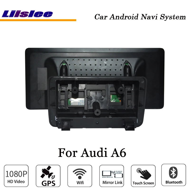 Top Liislee 10.25 Inch Car Android Multimedia For Audi A6 Blu-ray Anti-Glare Stereo Carplay GPS Navi Map Navigation Original System 4