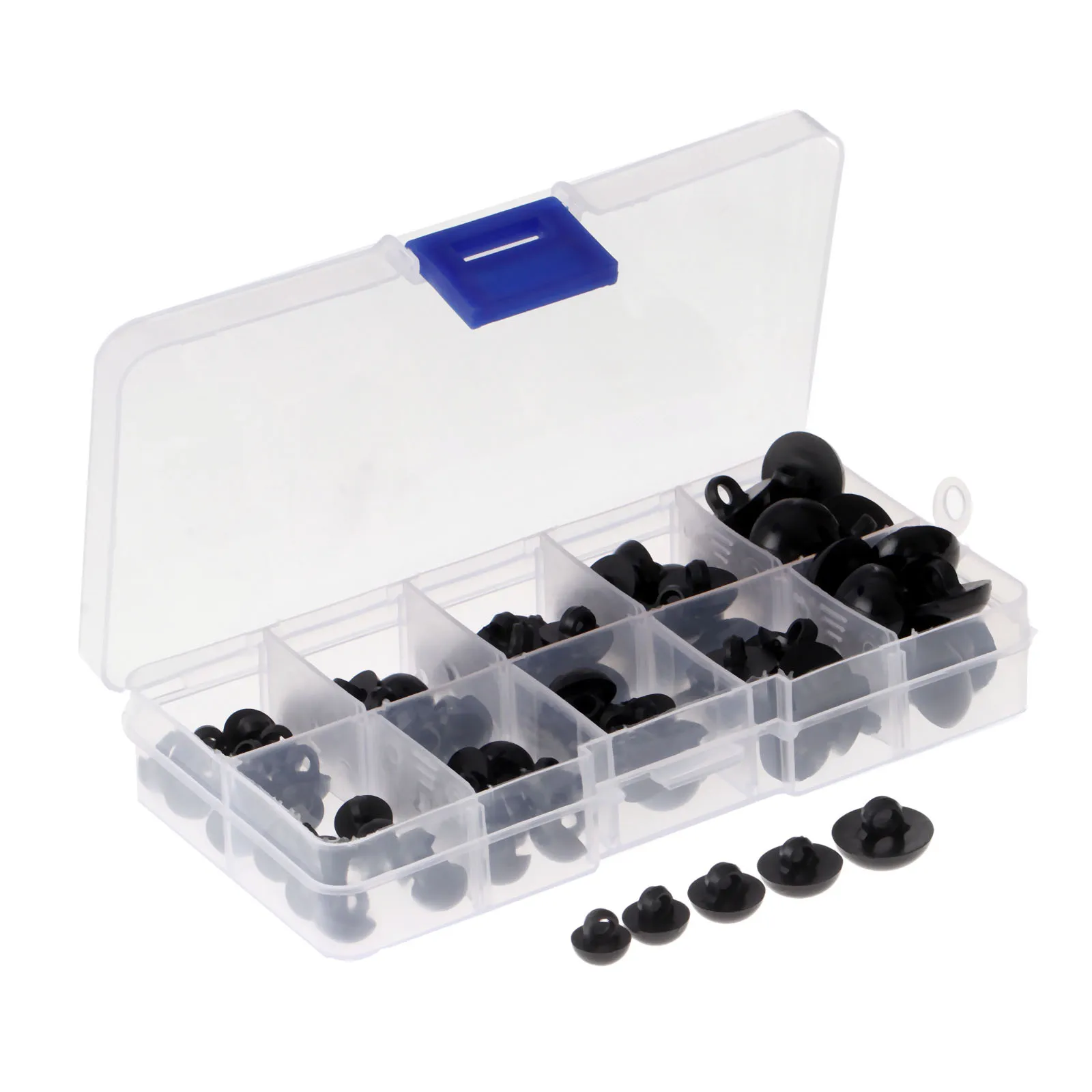 100pcs Black Buttons Plastic Decorative Button Diy Sewing Eye For Dolls