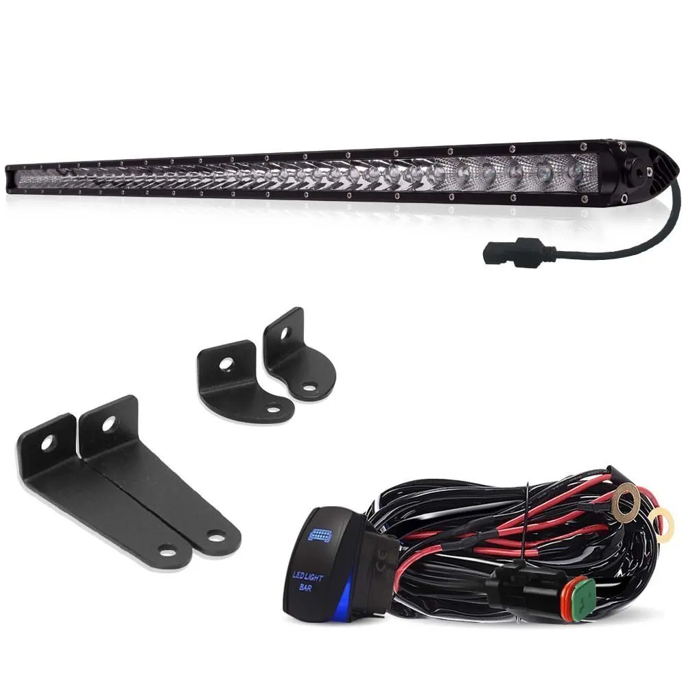 

Single Row Slim Low Profile Led Light Bar Reverse Backup On Roof Rack Bumper Grille Crossbar Windshield For Polaris Ford Tundra