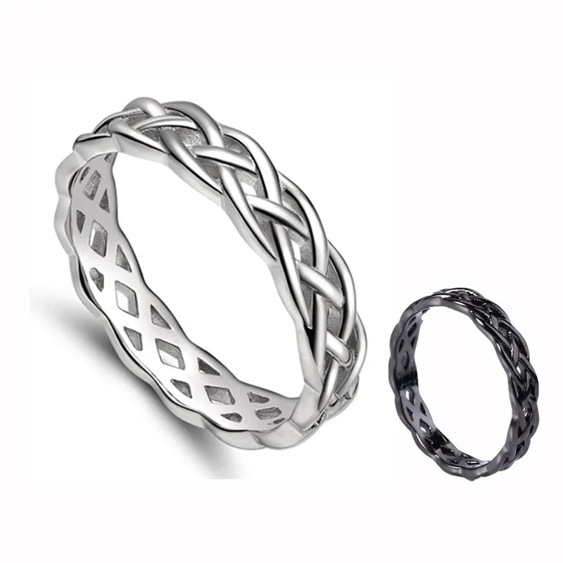 TIGRADE 4mm 925 Sterling Silver Celtic Knot Eternity Ring Women Wedding Band High Polish Classic Stackable Simple Rings Sale