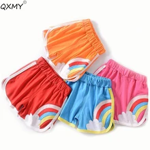 Летние шорты для маленьких мальчиков и девочек, спортивные шорты ярких цветов для мальчиков, пляжные шорты для девочек, детские штаны, 18 мес.-6 лет