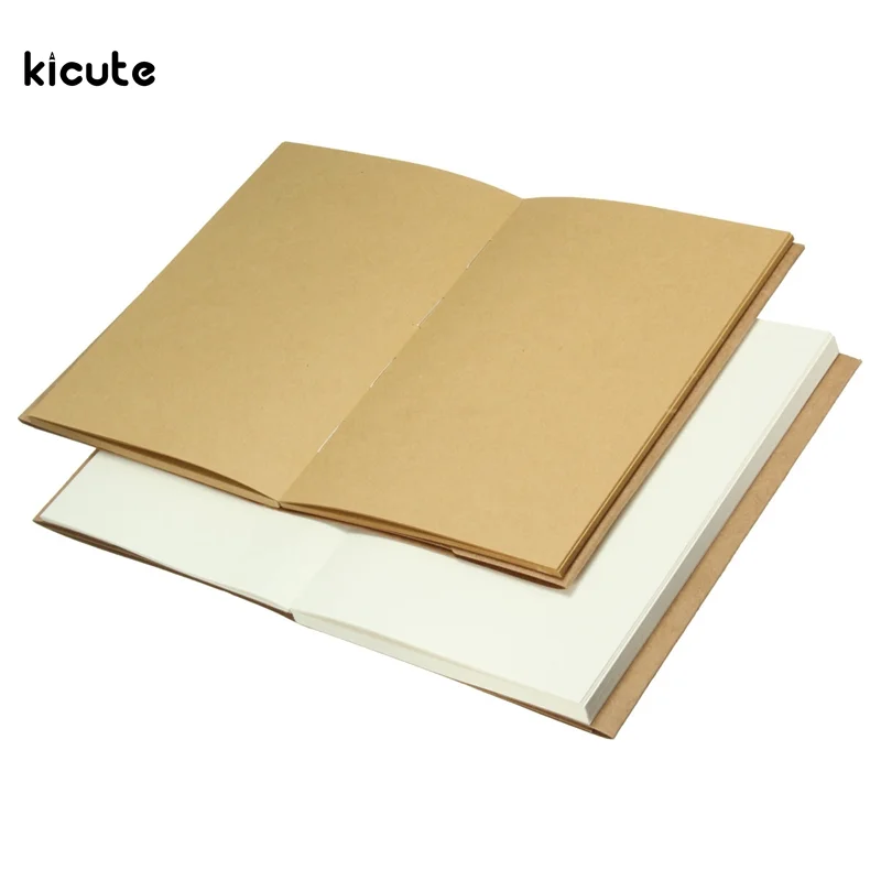 

32K Vintage Blank Kraft Notebook Notepad Retro Kraft Paper Diary Notebook Sketchbook for Paiting Drawing Diary Journal Gifts