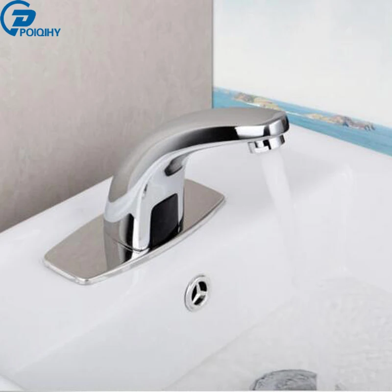 

Automatic Hand Touch Tap Hot Cold Mixer Power Free Sensor Faucet Bathroom Sink Hot Cold Mixer Chrome Finish
