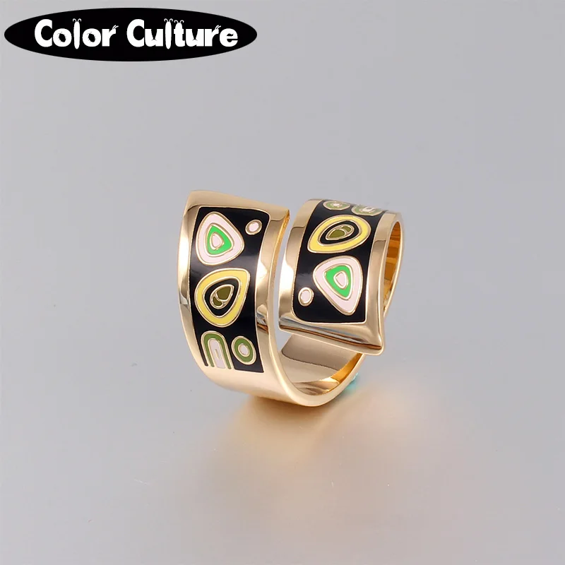 

Beautiful Color Open Rings Geometric Jewelry Ring Adjustable For Women Party Gift