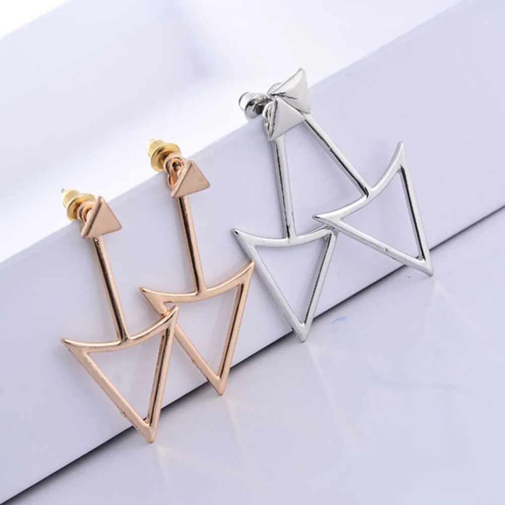 

Gold /silver Color Jewelry Earrings Triangle Stud Earrings Geometry Triangular Metal Stud Earrings
