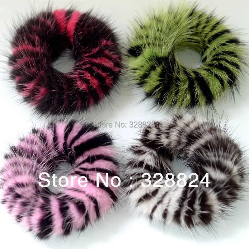 

New Real Genuine Mink Fur Hair Band Tail Accessories