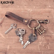 Кошелек для ключей ручной работы из коровьей кожи Мешочек с брелоком сумка индивидуальный ключ безопасная вешалка креативный подарок брелок для ключей Ретро сумка для ключей