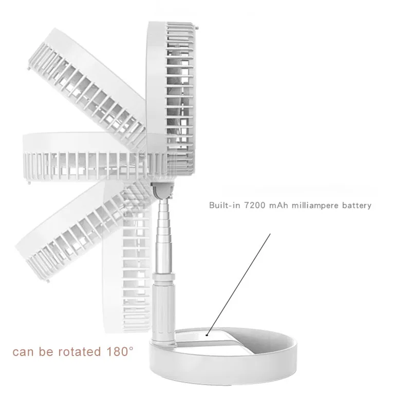 Портативный вентилятор, воздушный охладитель, мини настольный USB Перезаряжаемый вентилятор, телескопический складной вентилятор, бесшумный маленький вентилятор для умного дома