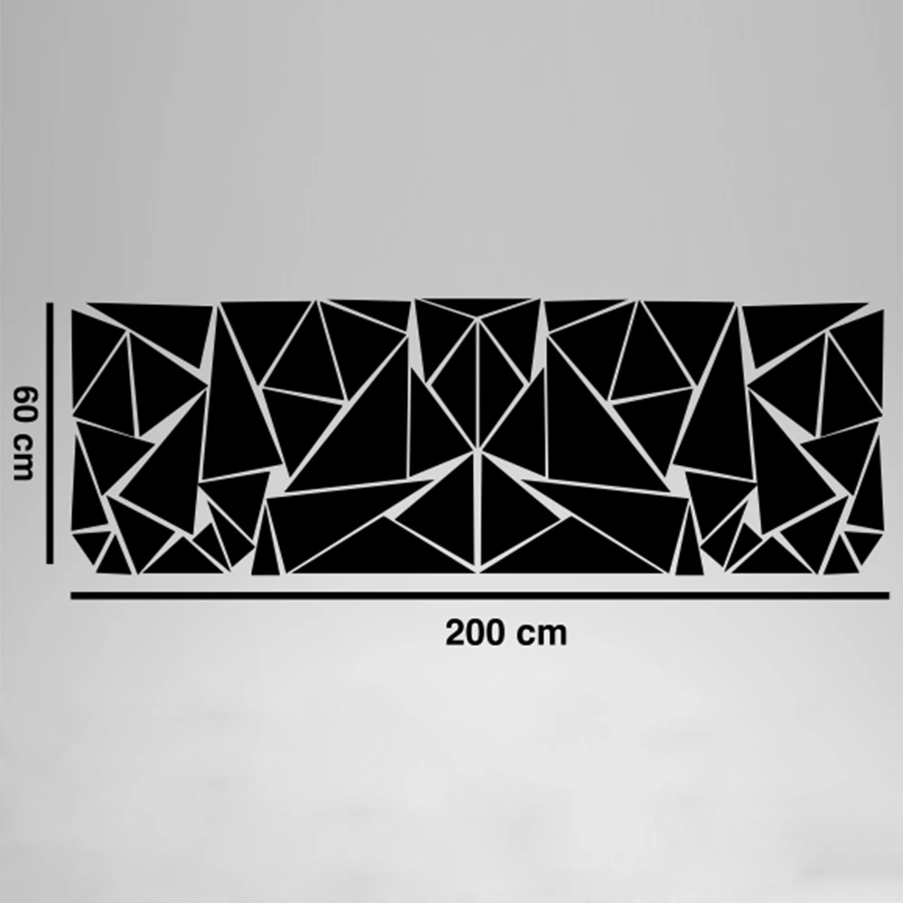 For Car Decoration 1pc 200x60cm Triangles Camouflage Car Side Sticker Decal Decors Matte Black Mayitr