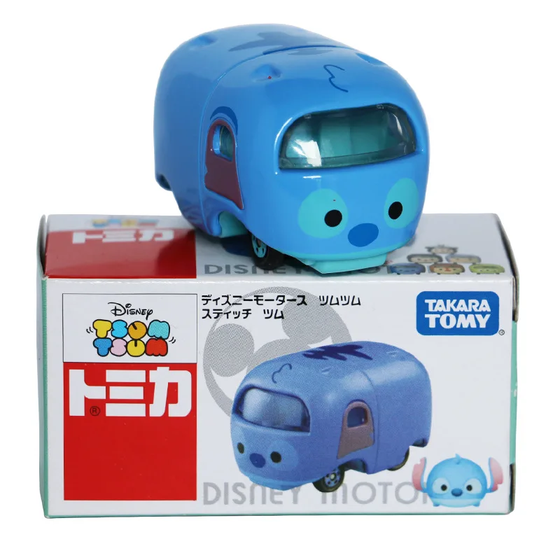 Дисней-игрушки милые мини Tomica Tomy Tsum Kawaii Винни Замороженные Эльза Анан Минни 1: 64 автомобили из литого металла игрушка модель Juguetes подарки - Цвет: Stitch