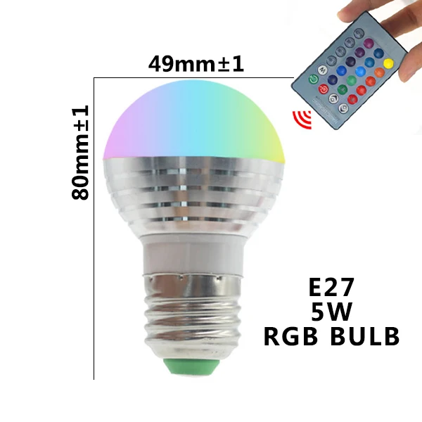 E27 E14 GU10 светодиодный RGB лампа AC110V 220V 9W светодиодный RGB Точечный светильник с регулируемой яркостью волшебный праздник RGB светильник ing IR пульт дистанционного управления 16 цветов - Испускаемый цвет: Зеленый