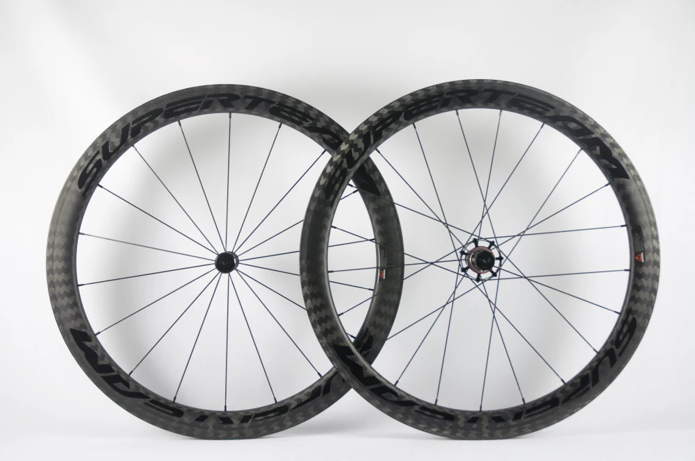 

SuperTeam 50mm carbon clincher wheelset 700C 12K Matte Road wheels