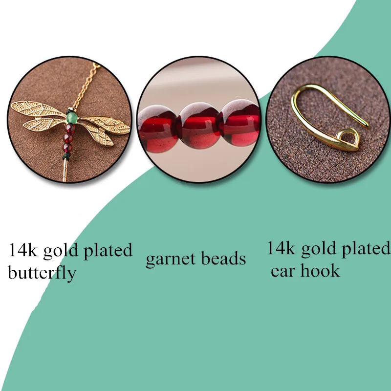 Yanting Natural Green Stone Earrings For Women Gold Color Gragonfly Earing Irregular Ethnic Earrings Fashon Jewelry Female 2018 026  (4)