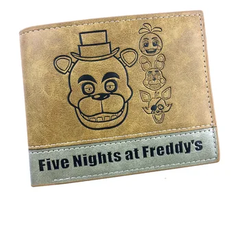 

Five Nights At Freddy's FNAF Anime Cartoon Men Wo Boys Girls Short Leather Bi Fold Wallet Purse Money Holder