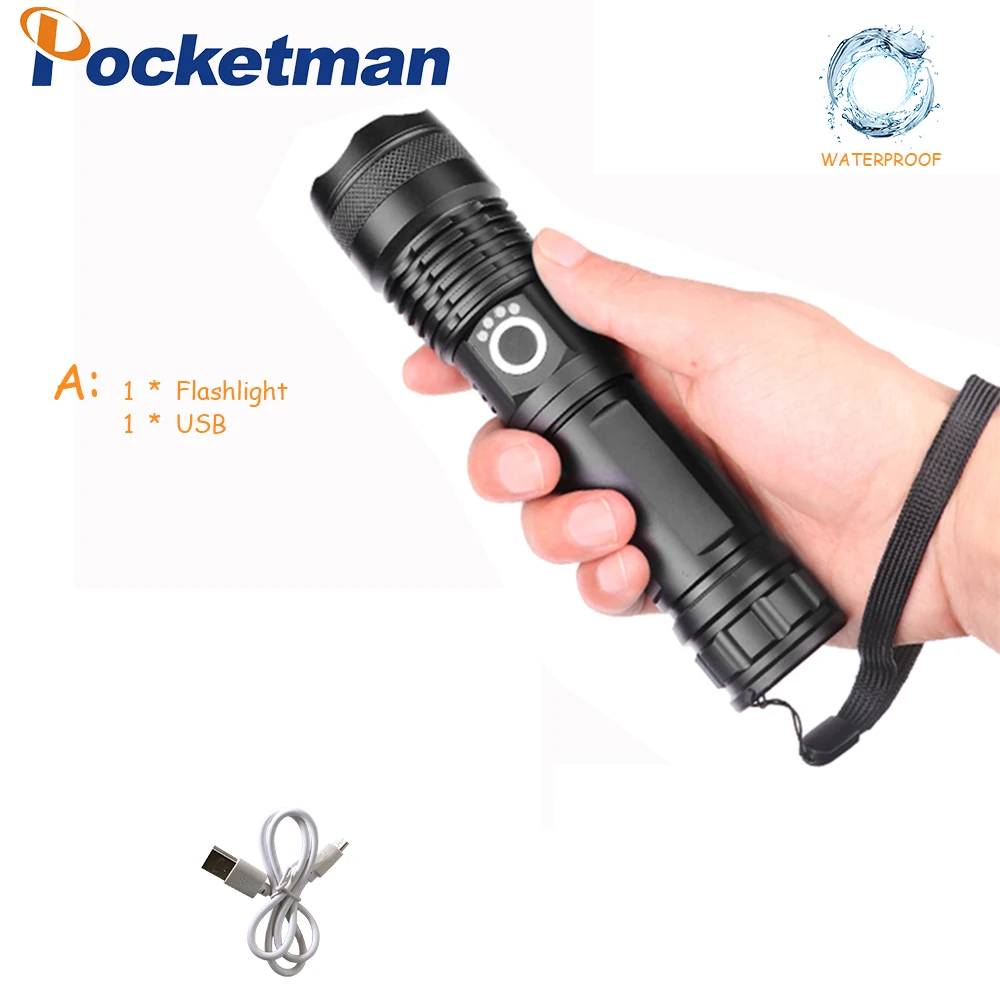 Pocketman 6000 люмен лампа xhp50.2 самый мощный фонарик usb Zoom СВЕТОДИОДНЫЙ Фонарь xhp50 18650 перезаряжаемый аккумулятор для охоты - Испускаемый цвет: TYPE A