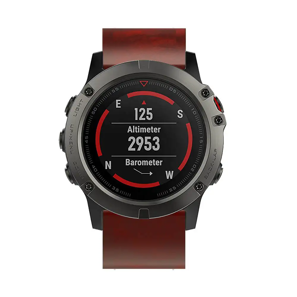 Ремешок для наручных часов Garmin Fenix 5X/5X Plus удобный кожаный быстросъемный