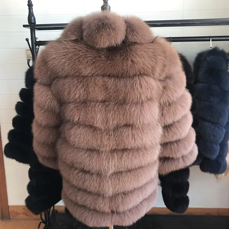 70CM Natural Fox Fur Coat Real Fox Fur Vest Jacket Women's pretty Warm Coat. Natural Real Fur Coat Real Fur Coats