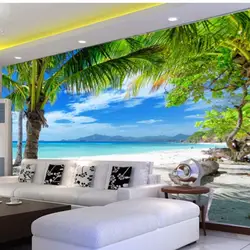 Beibehang большой 3d обои пейзаж Пляж кокосовое для ТВ фоне обоев гостиная обои для стен 3 d